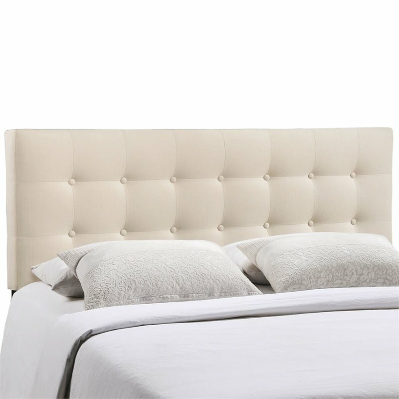 Modway Emily Upholstered King Panel Headboard in Ivory
