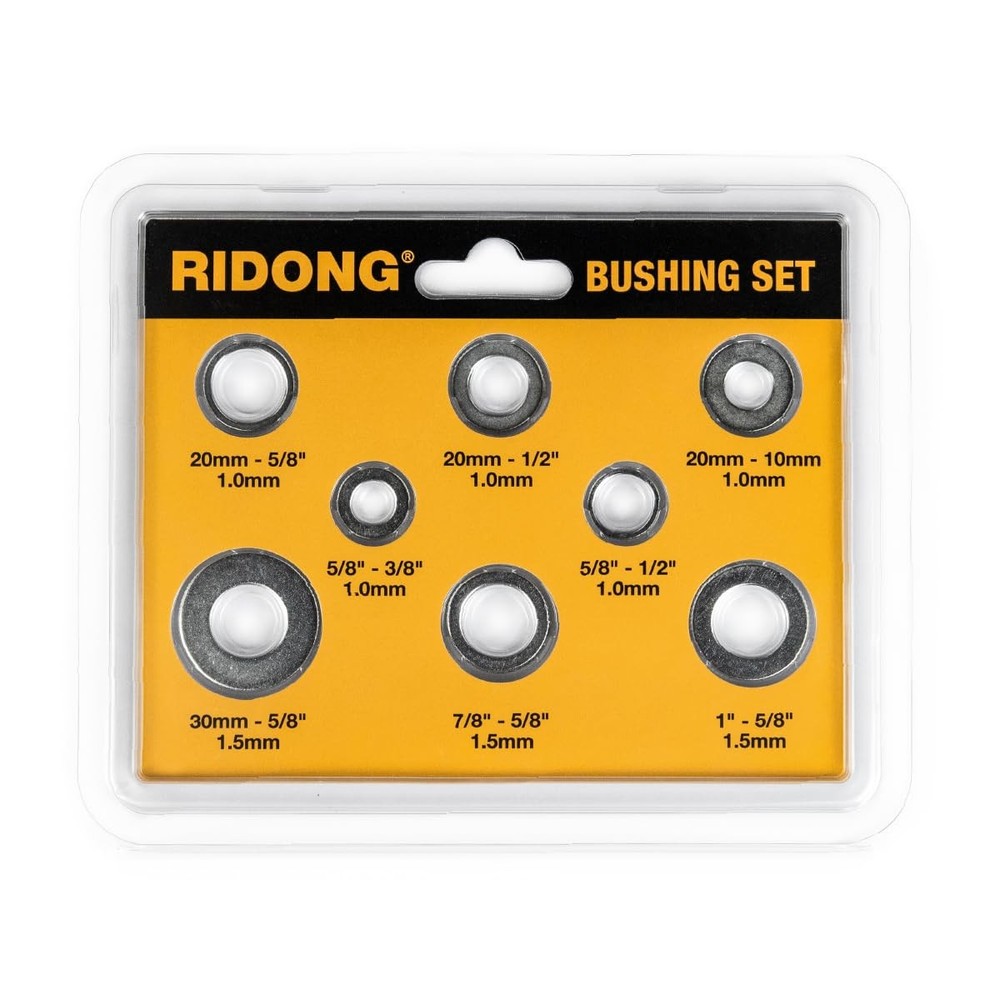 Saw Blade Bushing Set Adapter Ring, Reduction Ring Combo, Silver