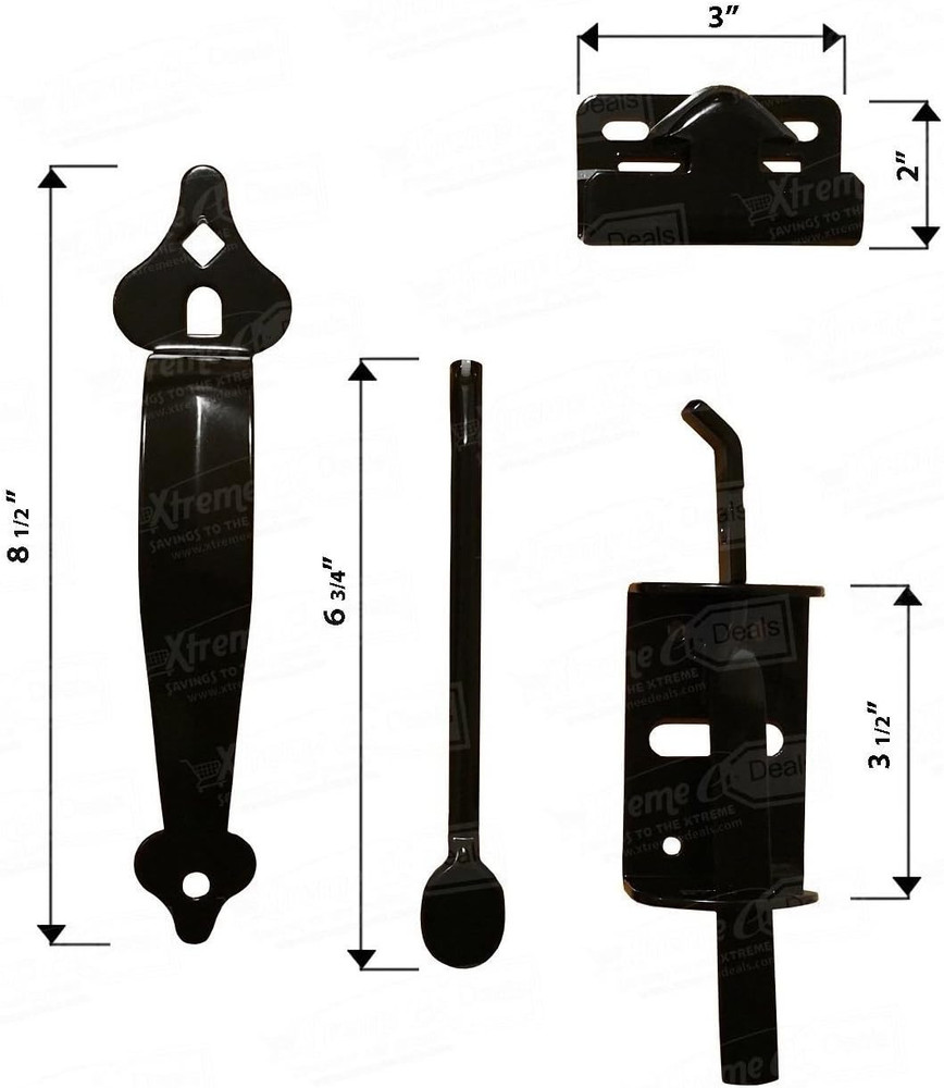 Black Galvanized Steel 6" Thumb Latch - Gate Hardware