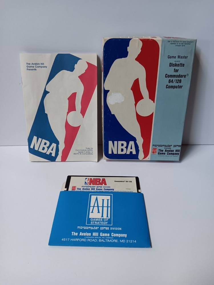 Commodore 64/128 NBA Basketball Avalon Hill Computer Game Software Tested/Works