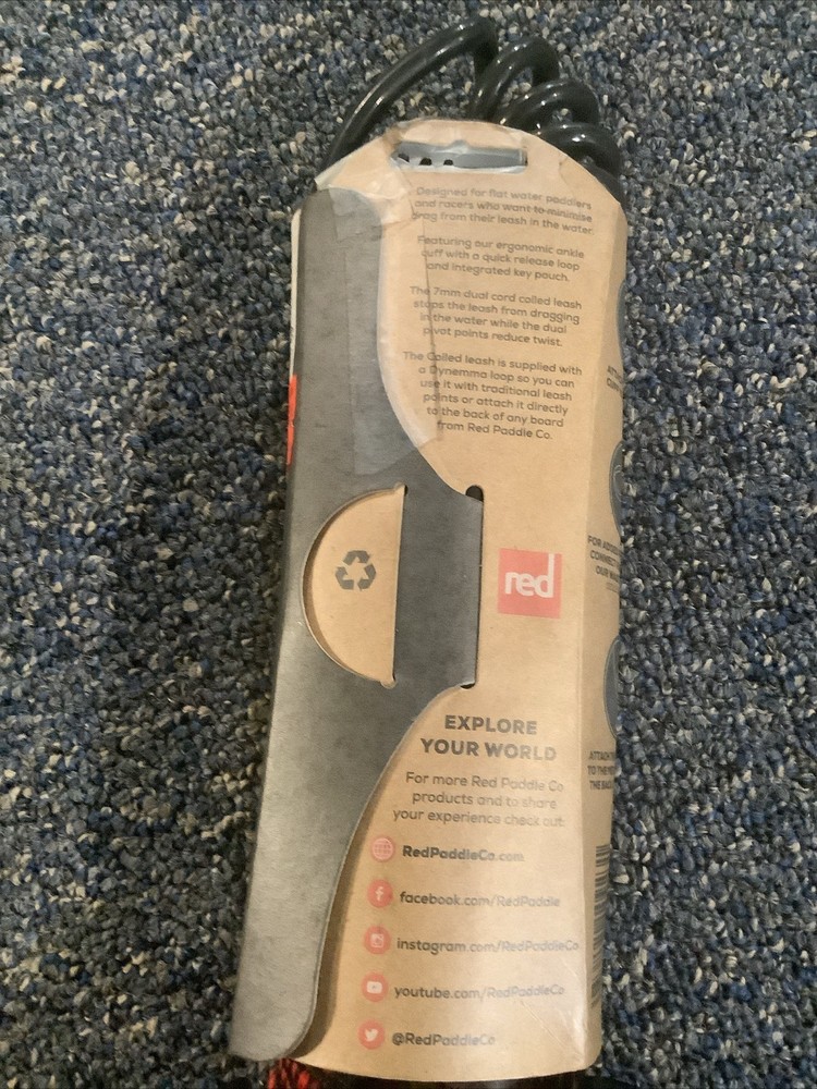 Red Coiled Leash For Boards