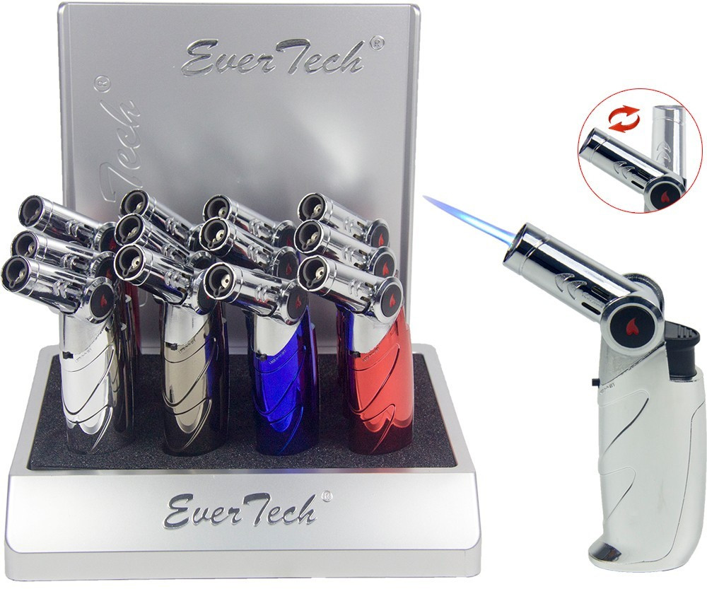 1 Torch Lighter Adjustable Head Refillable Jet Flame for Cigar BBQ Gift Kitchen