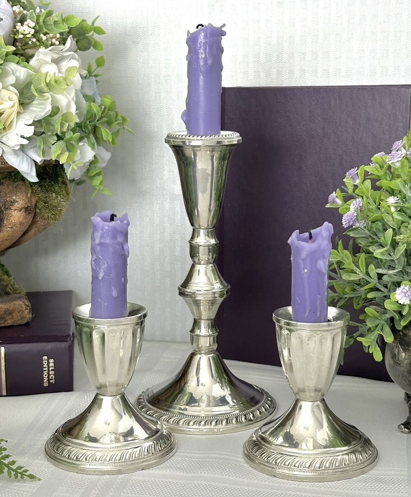 Candle Holders Sterling Silver Console Candlesticks Silver Dinner Candle Holders