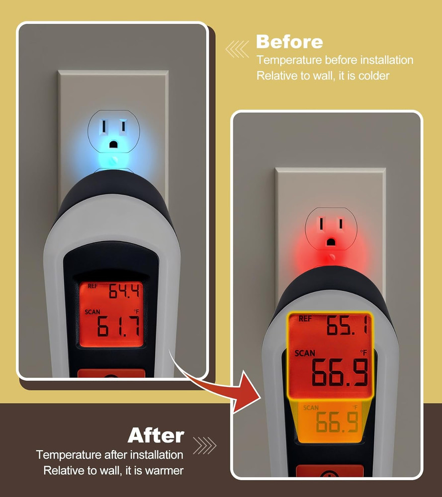 Outlet Insulators Draft Sealers, 30 Pack Electrical Outlet Insulation Pads, EVA
