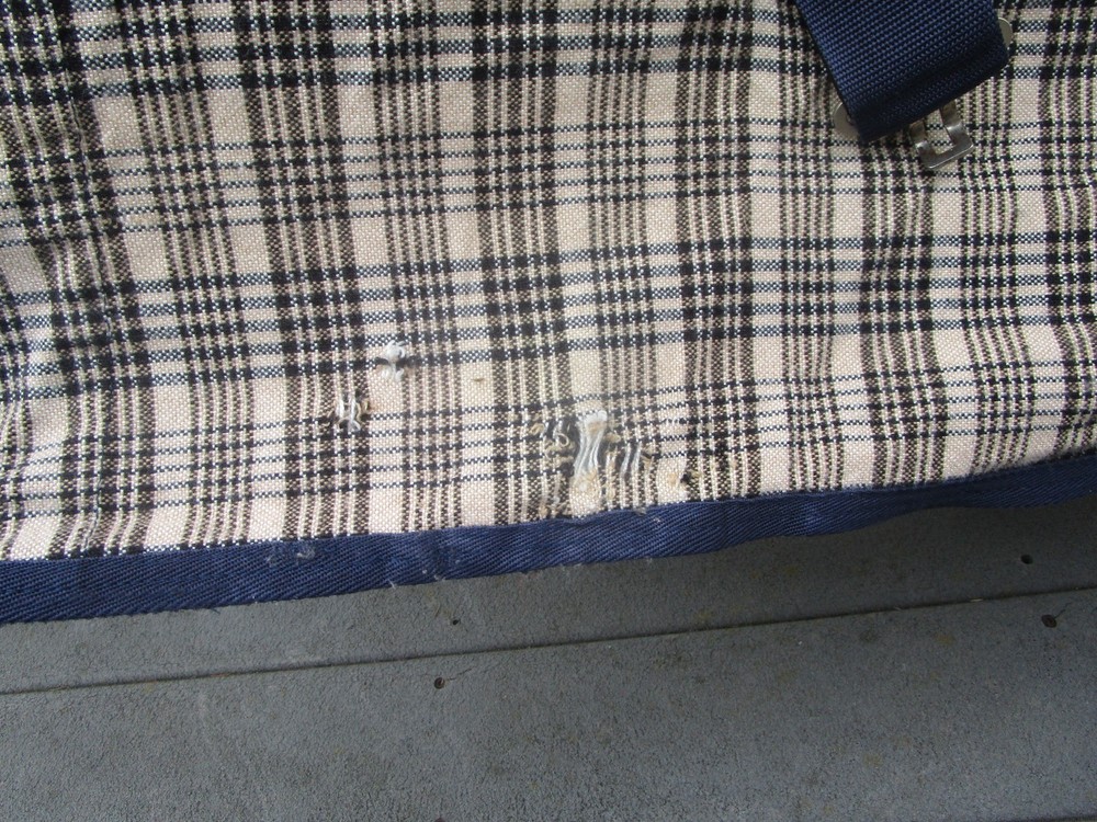 82'' SHEDROW BLACK/BLUE PLAID STABLE SHEET