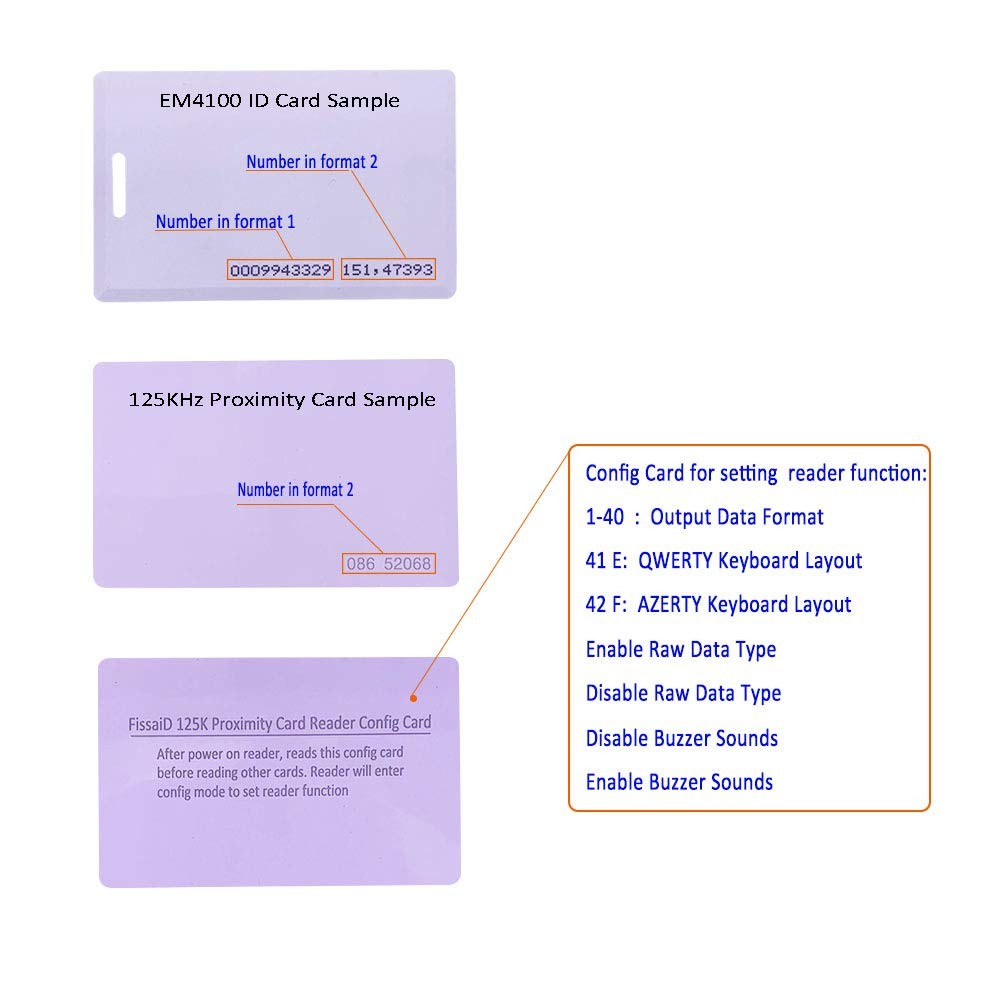 RFID Reader 125KHz Proximity EM4100 ID Card USB Emulates Keyboard Linux iOS