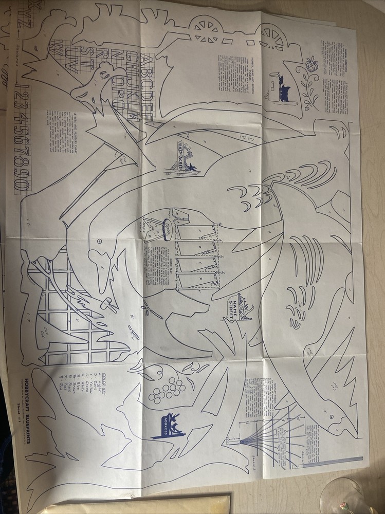 1956 Hobbycraft Blueprints Sheets 1 - 4 Scroll Saw 4 Sheets