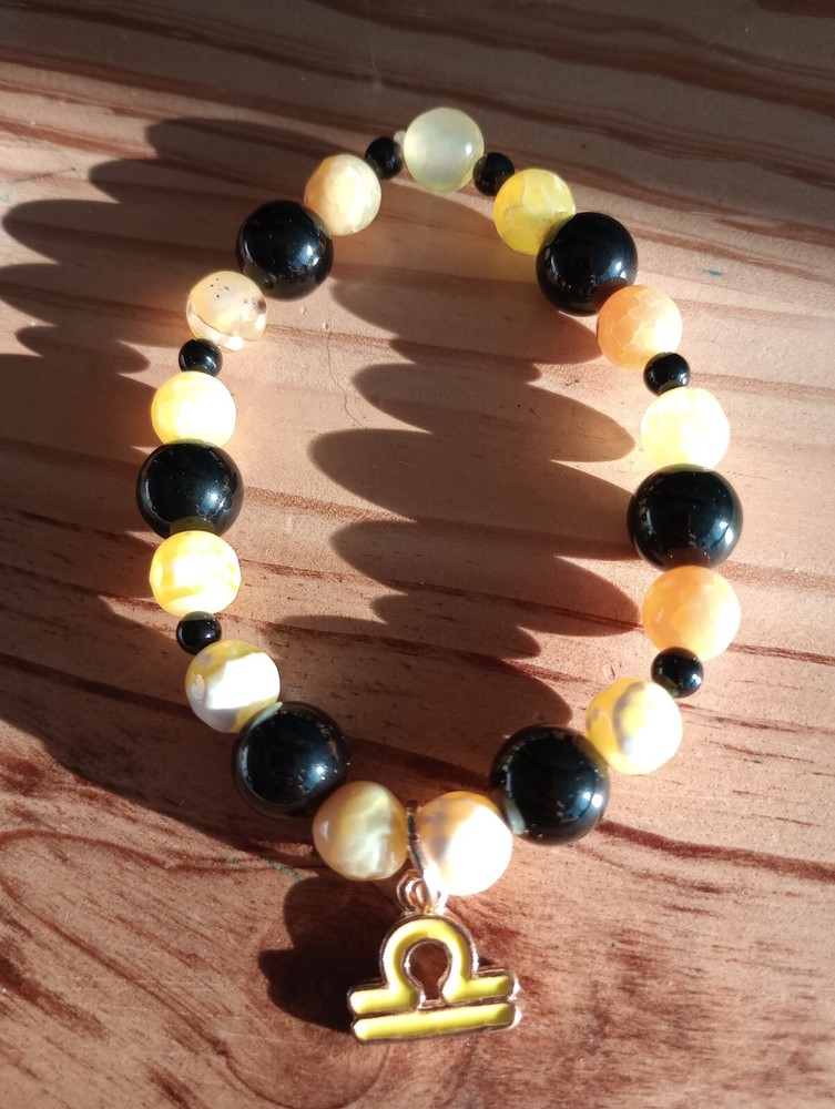 Libra Jade & Agate Stretch Bracelet