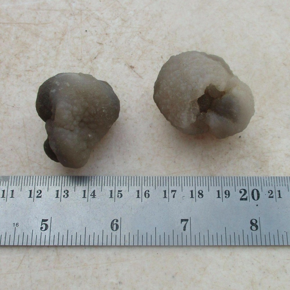 2 Fluorescent Chalcedony Flower Nodules for Mineral Specimens