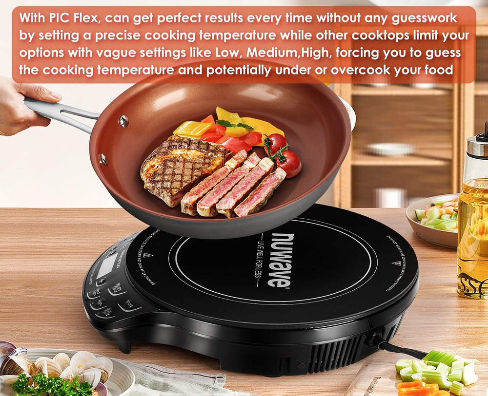 Nuwave Flex Precision Induction Cooktop, 10.25” ShatterProof Ceramic Glass, 6...
