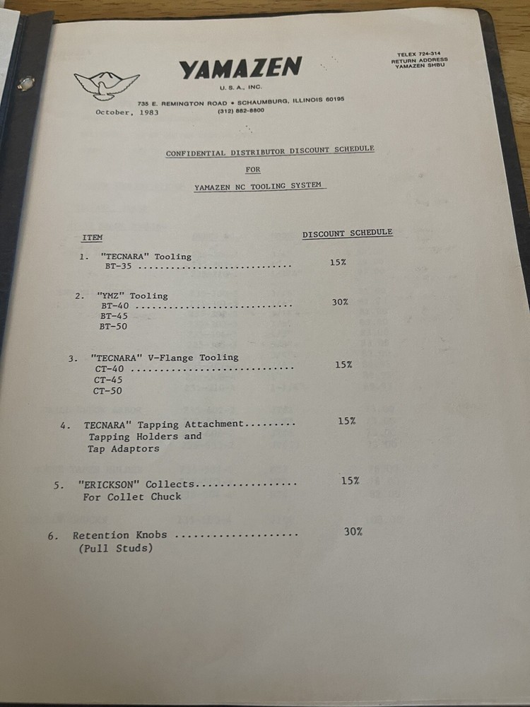 Yamazen Tooling System Catalog