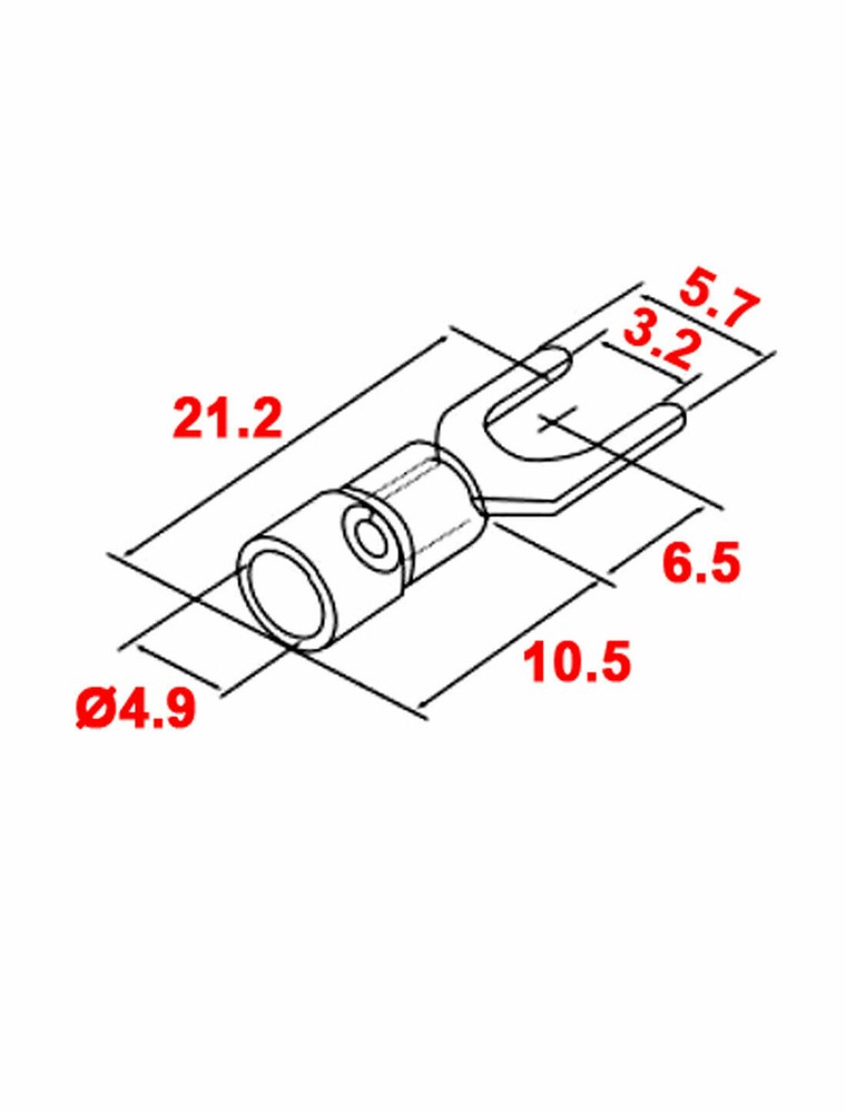 96pcs AWG16-14 Fork Insulated Spade Electrical Wire Connector Terminals #