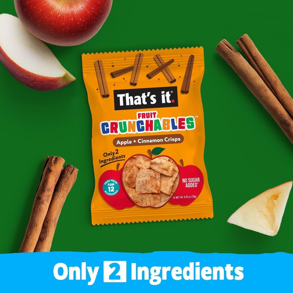 That’s it. Fruit Crunchables + Cinnon Crisps, – Plant-Based