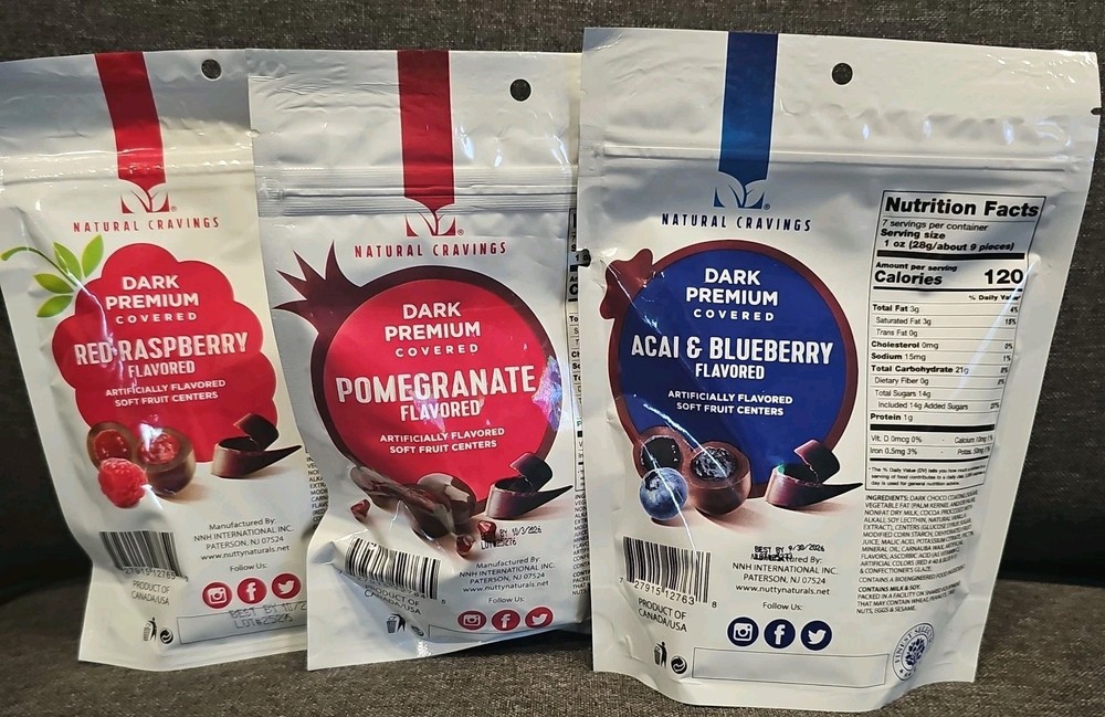 Natural Cravings Chocolate Covered 3 Different Flavored Fruit 3 Packs