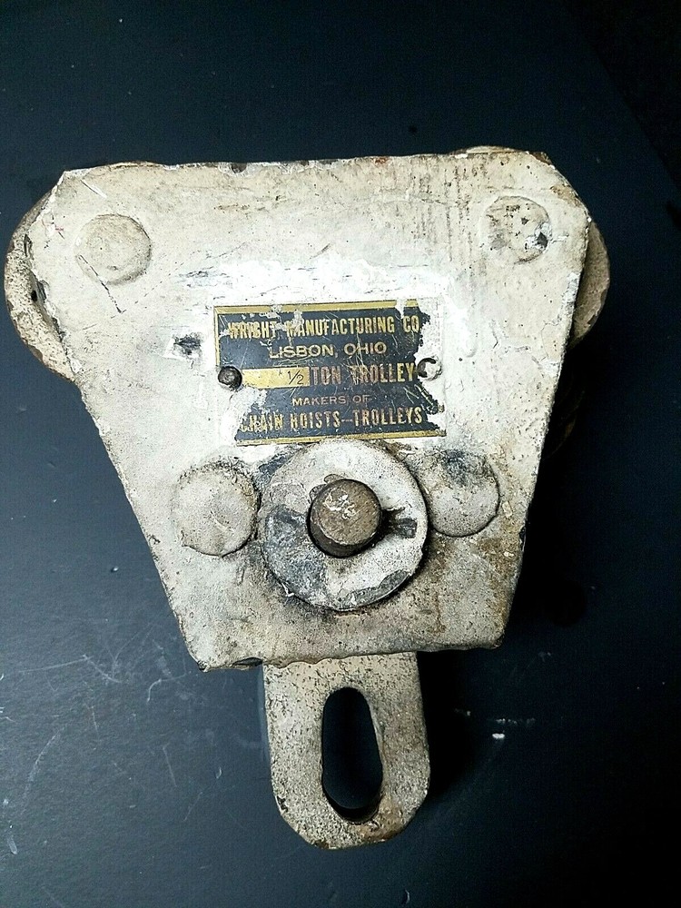 Vintage Wright Manufacturing  1/2 Ton plus Trolley narrow beam