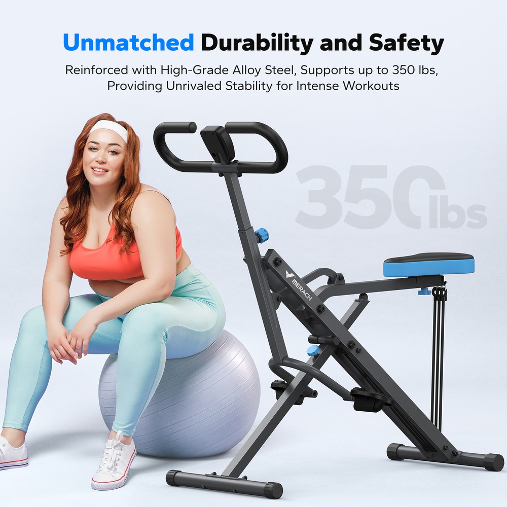 MERACH Squat Machine Adjustable Resistance Glutes Workout Foldable Easy Setup