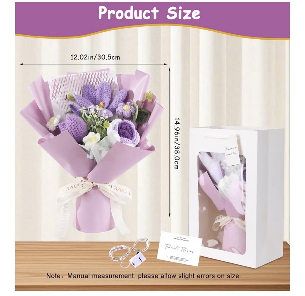 Crochet Flower Bouquet (purple)