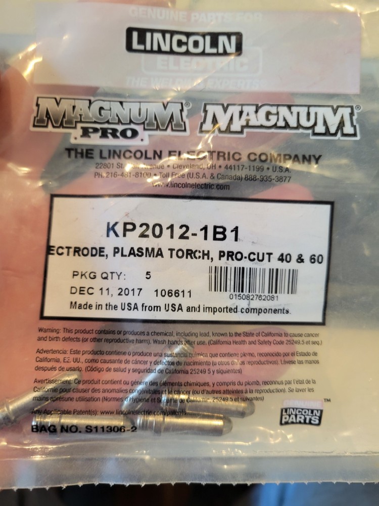 LINCOLN ELECTRIC KP2012-1B1 ELECTRODE 5/PKG