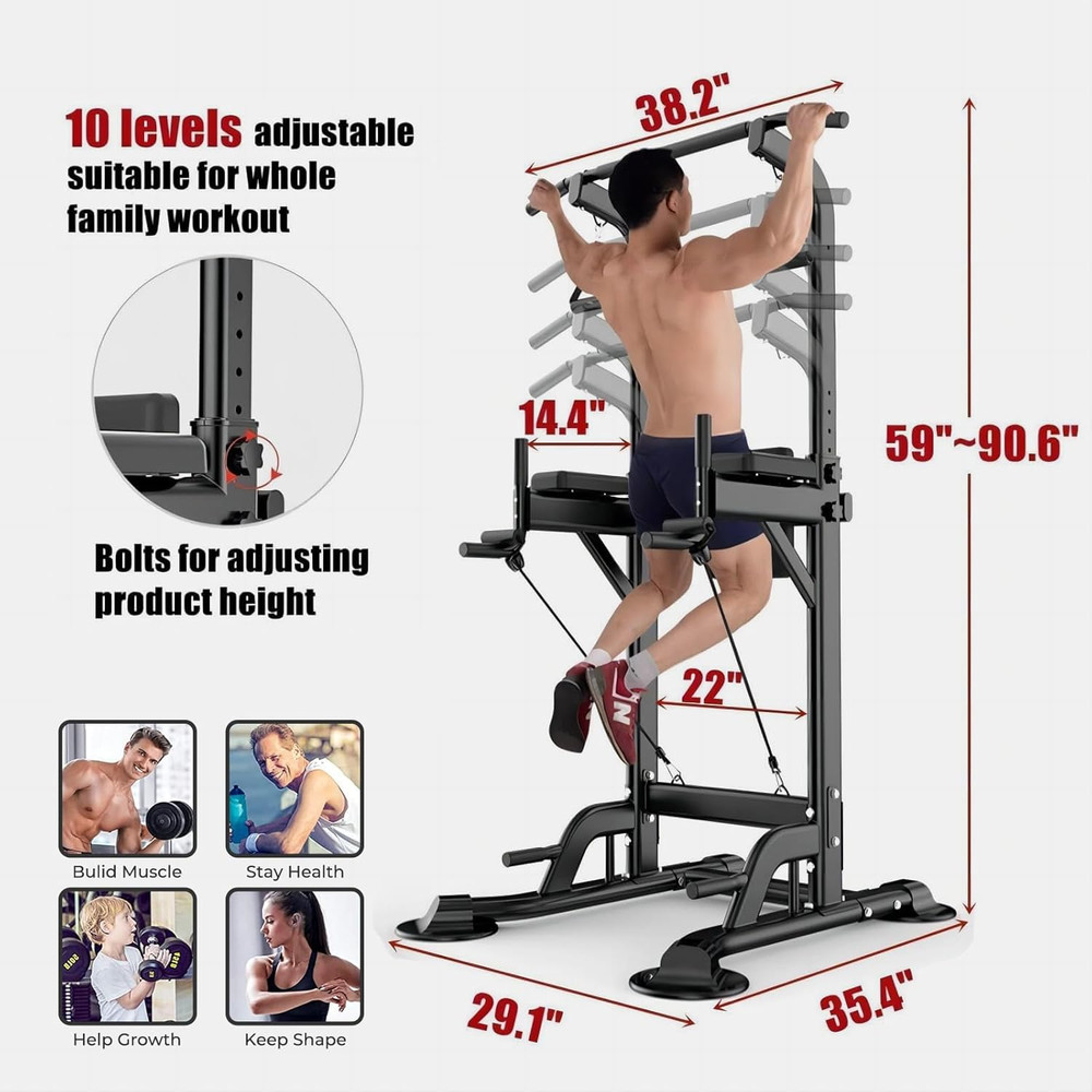 Power Tower Pull up Bar for Home Gym, Multi Functional Pull up Bar Stand Dip Bar