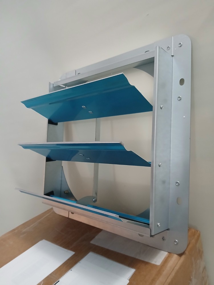 14-Inch Square Aluminum Automatic Gravity Shutter Louver Vent Silver 2 Pack