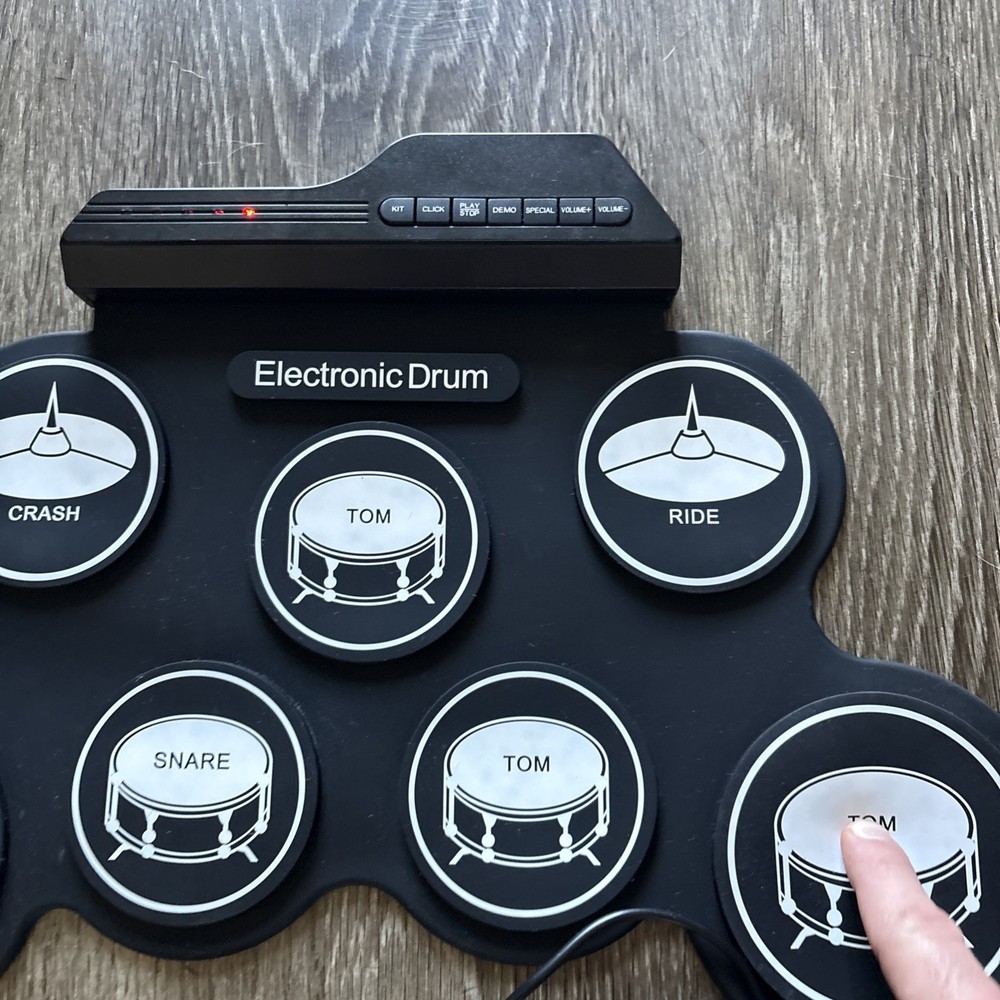 Drum Set Practice Pad Electronic Drum Pad With Pedals - Tested Works