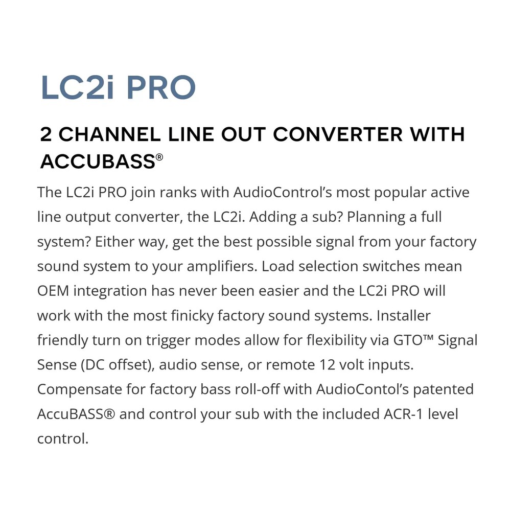 AudioControl LC2i PRO+LPHFD31 Amplifier Integration Solution for Non-Amp Ford