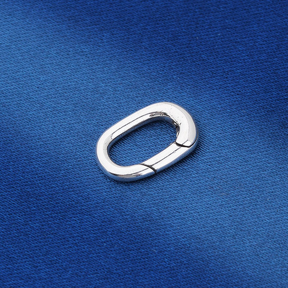 TINY STERLING SILVER 925 Snap Clasp Bail Link Lock Oval for Charm Pendant A5284