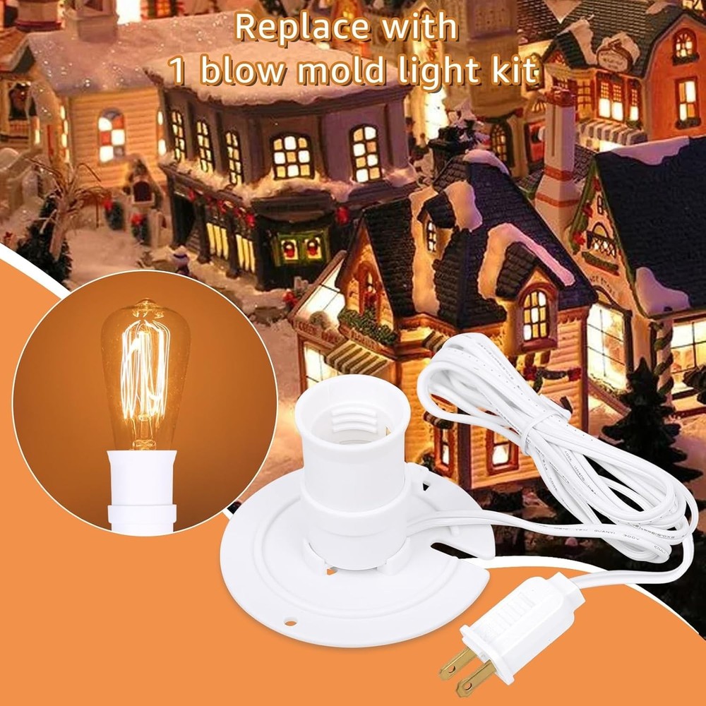5ft Blow Mold Light Kit Replacement MB48 E26/E27 White 2 Sets