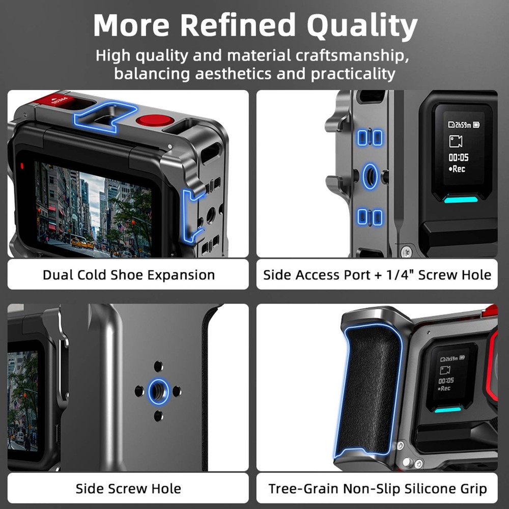 For Insta360 Ace Pro 2 Aluminum Handheld Case Grip Camera Replacement Part