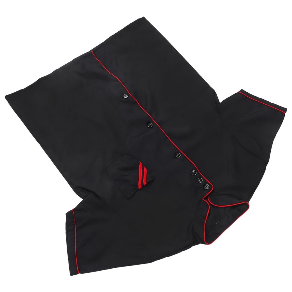 Chef Code Coats Jacket Short Sleeve Men Black Shirt Restaurant Undershirt
