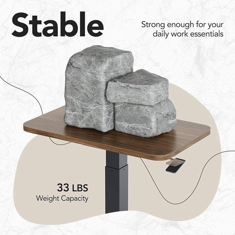 Adjustable Sit Stand Mobile Desk Ergonomic Rolling Table Lockable & Portable New