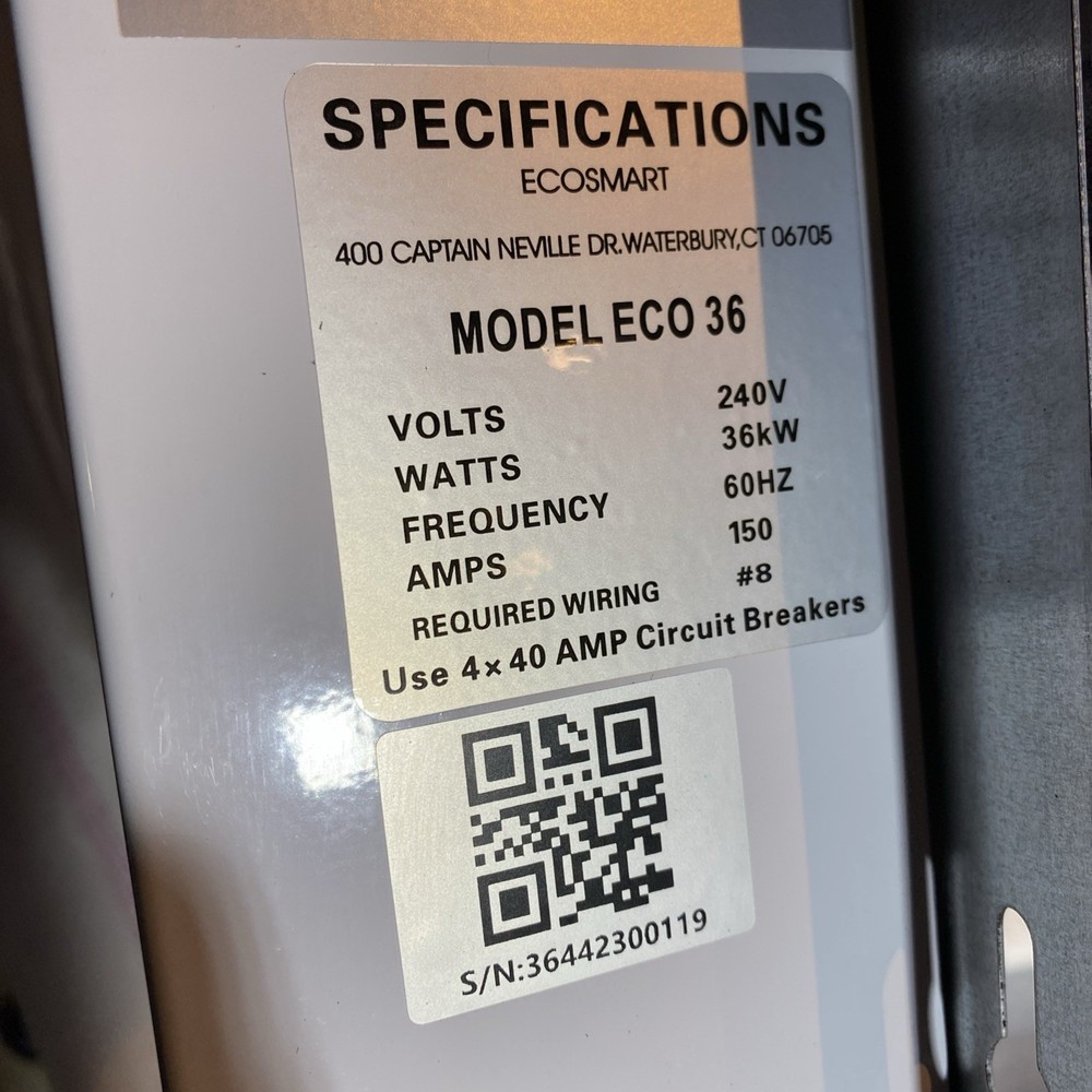 EcoSmart 36 kW 7.03 GPM 240-Volt Electric Tankless Water Heater