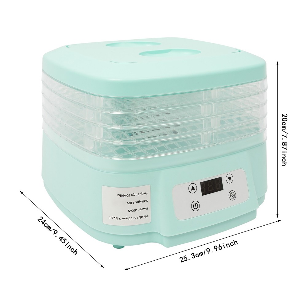 5 Trays Food Dehydrator Machine, Adjustable Timer Fruit Drying Machine