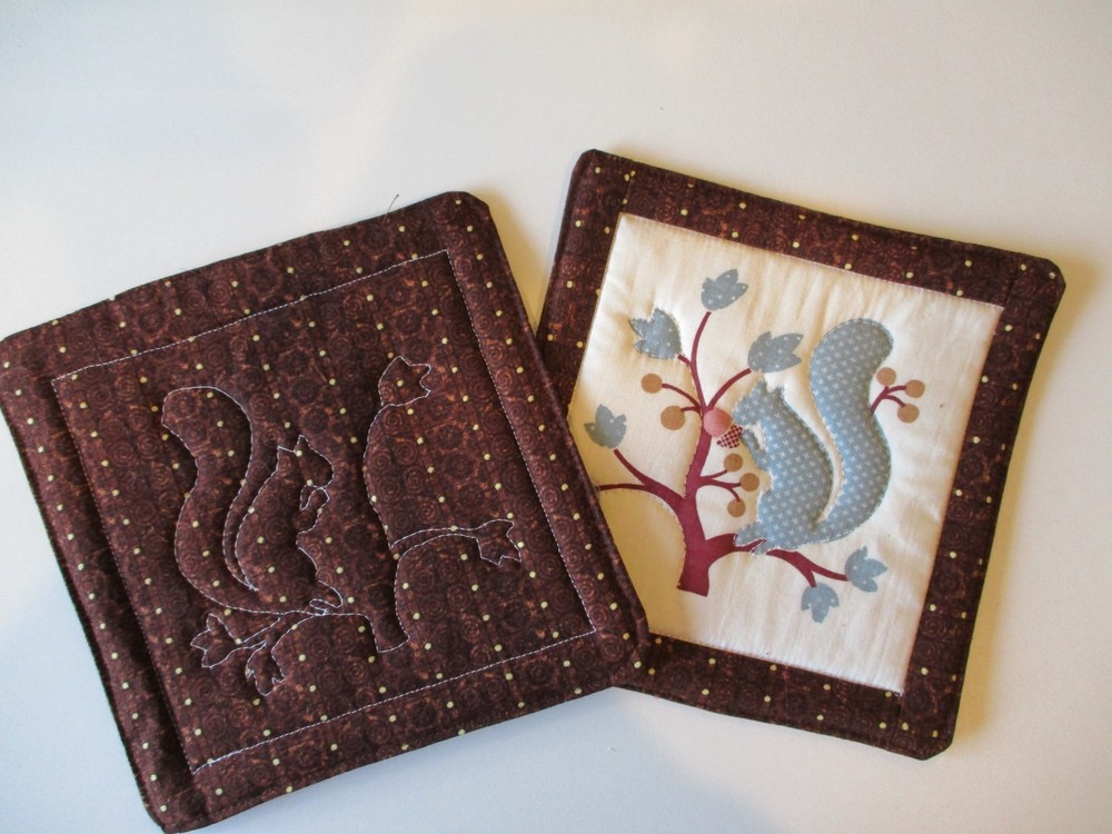 HANDMADE POTHOLDERS with SQUIRREL