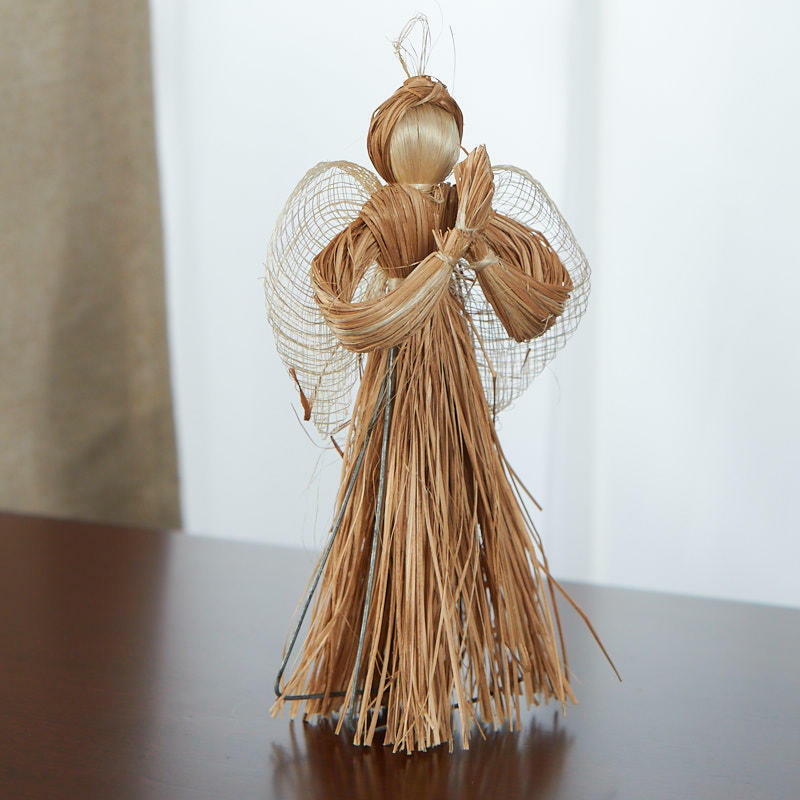 Natural Raffia Straw Angel Doll - 24"