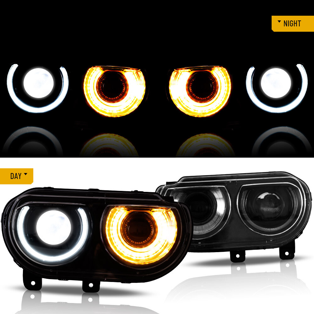 VLAND For Dodge Challenger SXT RT SRT 2008-2014 Projector Headlights Assembly