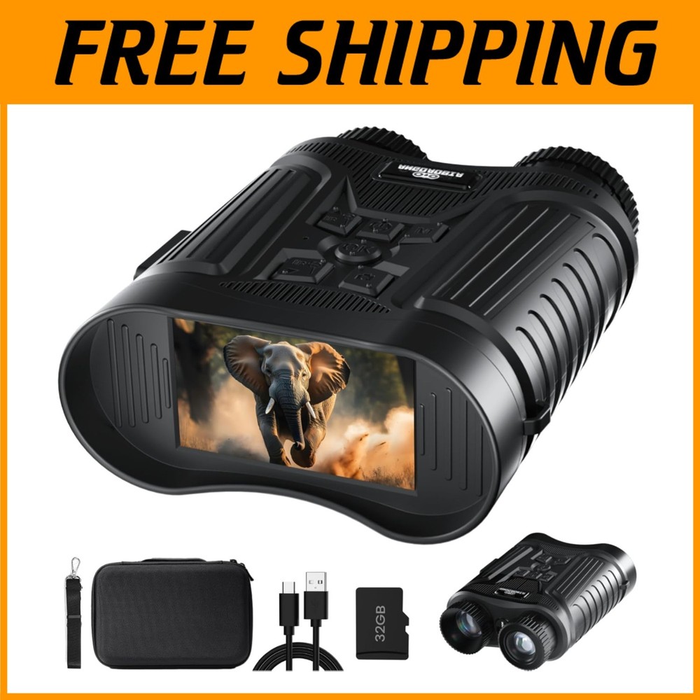 High-Resolution Night Vision Binoculars with IR Illuminator