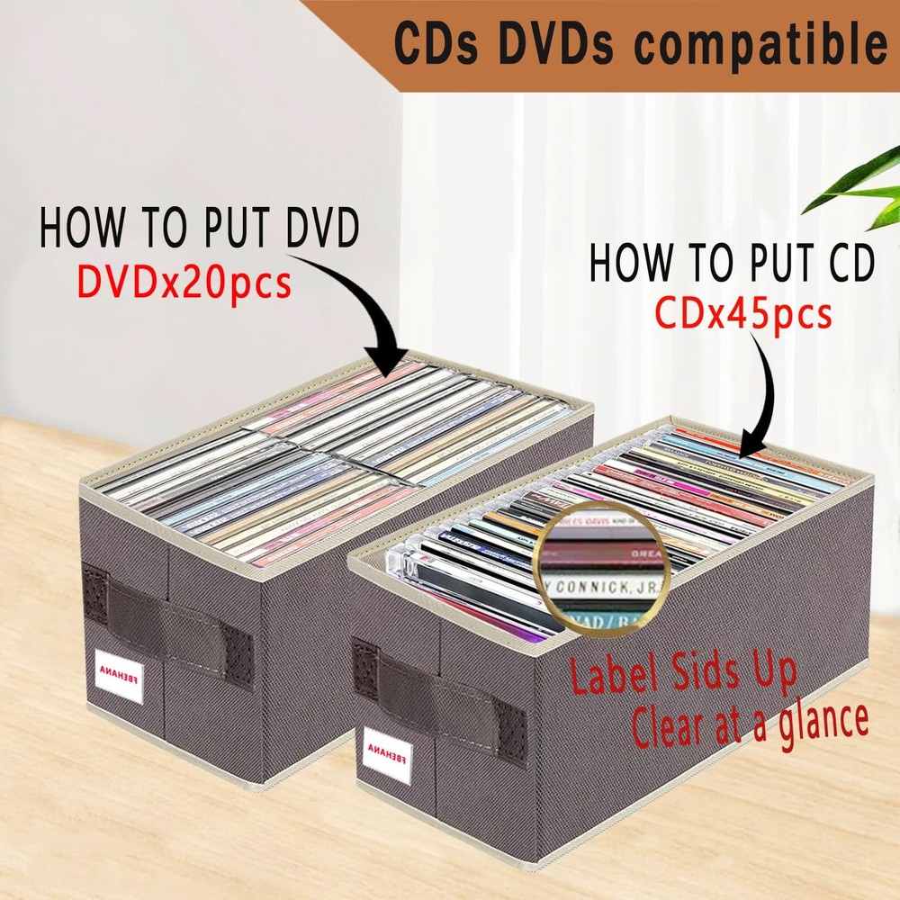 CD/DVD storage box Universal stackable organizer with lid Blu-ray disc media