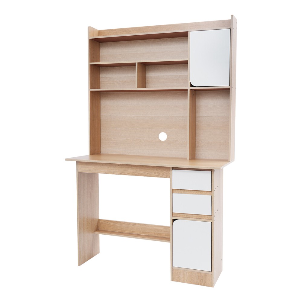 100CM Modern Computer Desk with Storage Shelves & Drawers Home Office