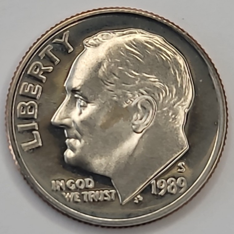 1989 S Gem Proof DCAM Roosevelt Dime - CN-Clad