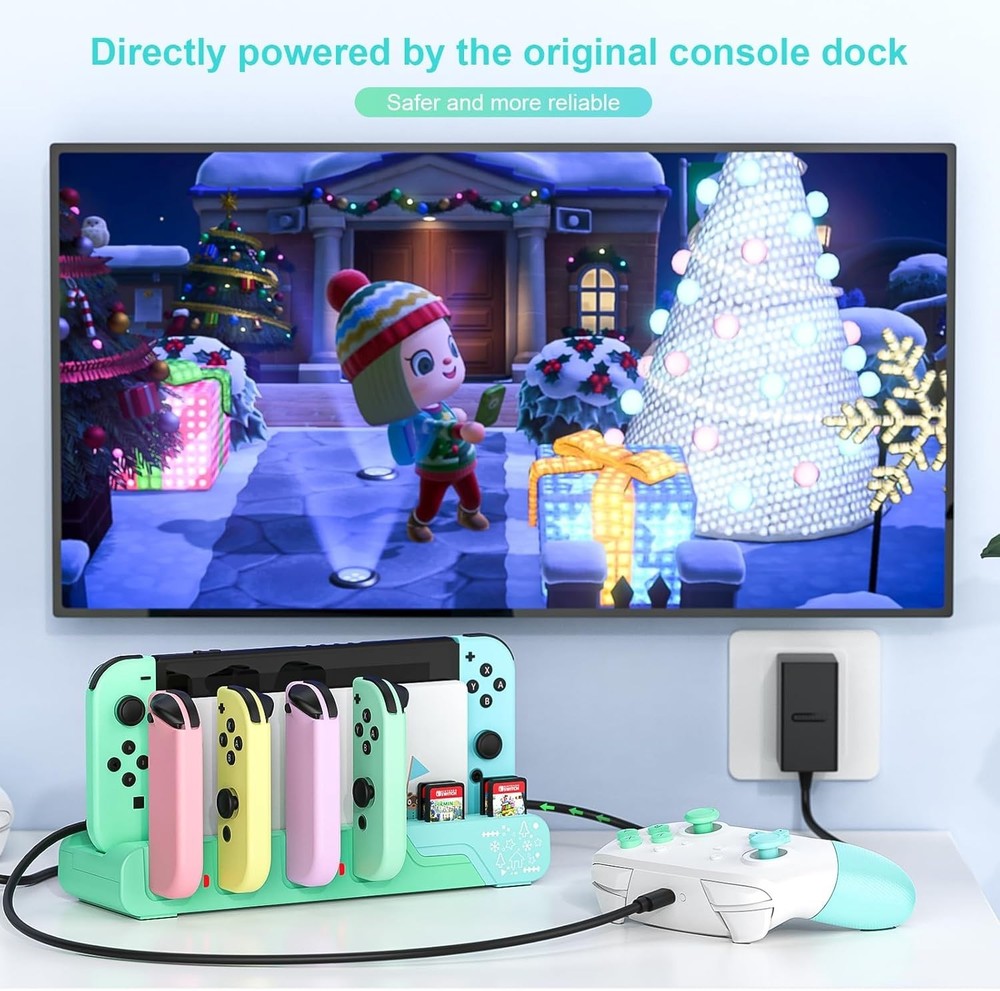 Switch Controller Charging Dock - Animal Crossing & Switch OLED Model Joycons...