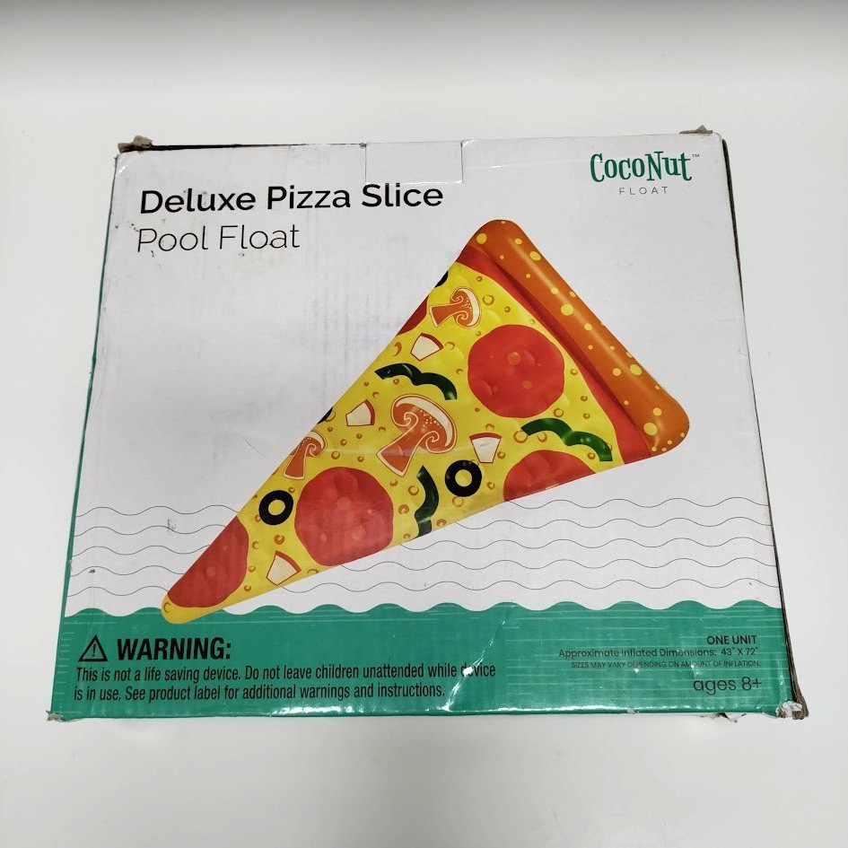 CocoNut Float Deluxe Pizza Slice Pool Float 72"x43" Water Inflatable Lounge