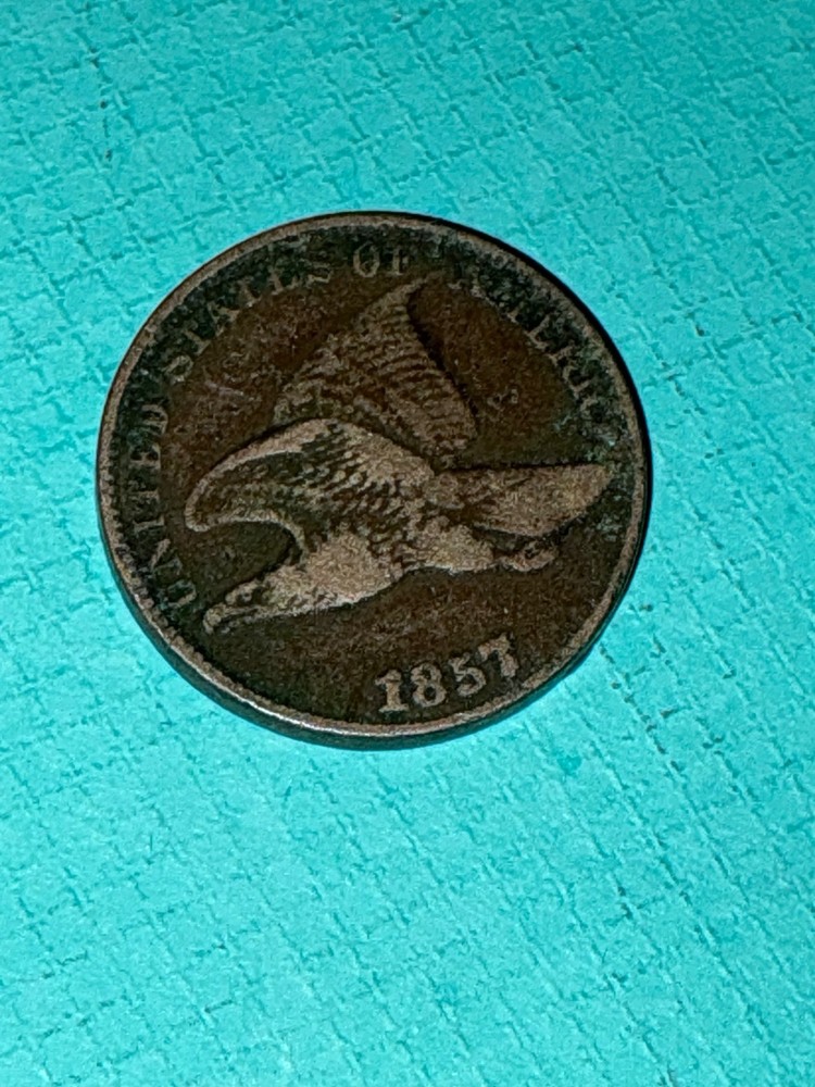1857 Flying Eagle Cent Brown Sharp details original