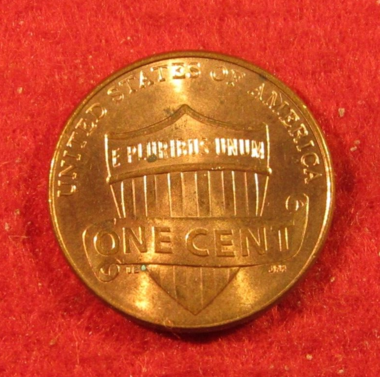 2012 P Lincoln Shield Cent - Red - Ender - Toned - Uncirculated
