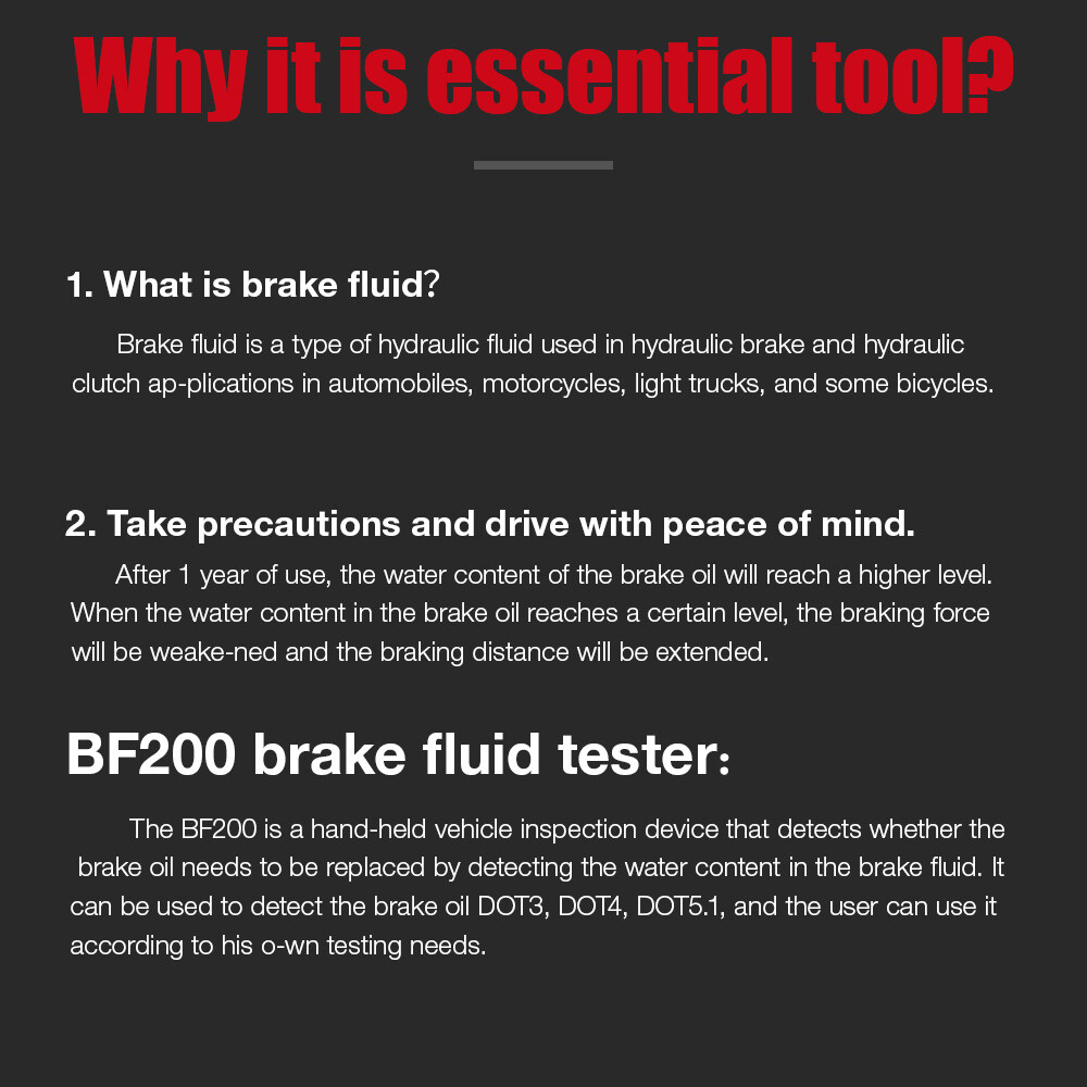 LCD Car Brake Fluid Tester High Precision Detector Analyzer DOT3 DOT4 DOT5.1