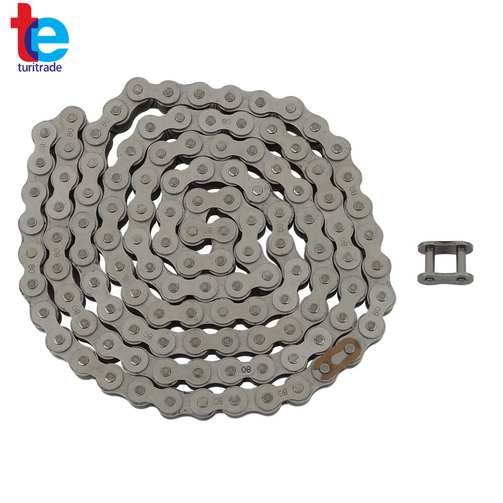 #80 Heavy Duty Roller Chain × 10 Feet With 1 Connector