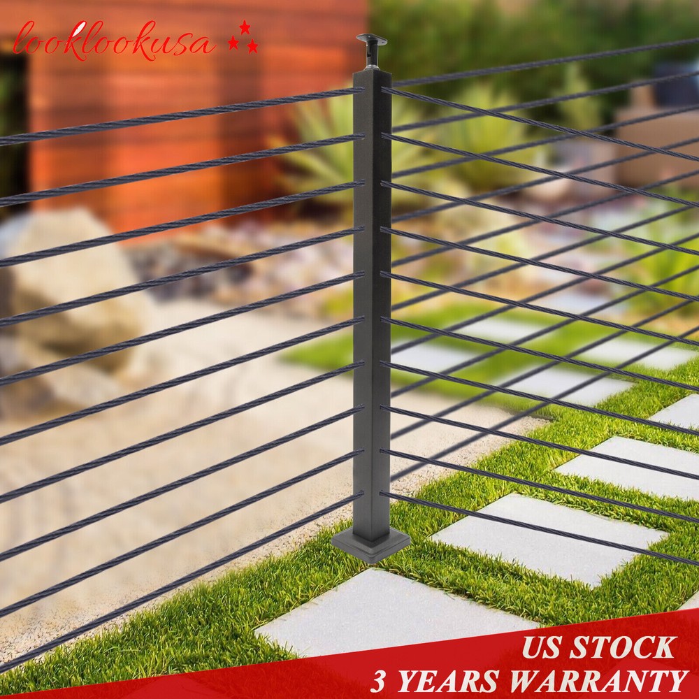 Modern 36''x2''x2'' Stainless Steel Cable Pre-Drilled Railing Post Corner Post