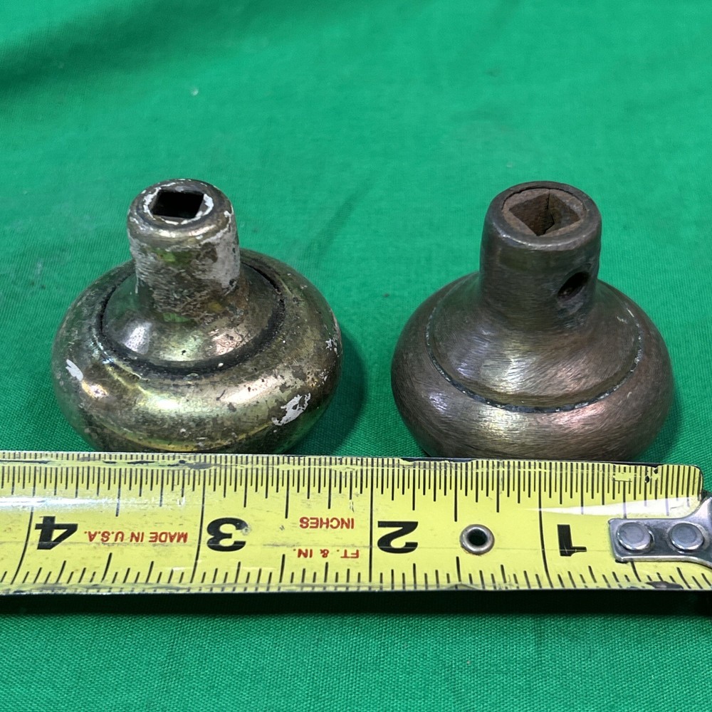 2 Antique Brass Door Knobs