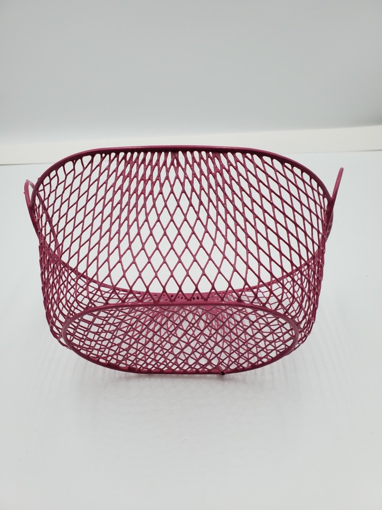 Pink Wire Basket 8.25x6.5x3.5