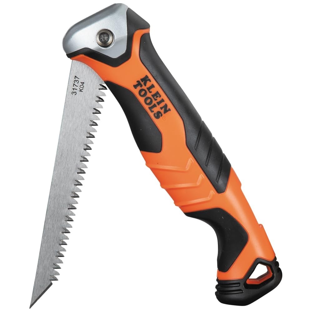 Folding Jab Saw - Drywall Hand Saw with Lockback, 180° & 125° Angles, Tether Hol